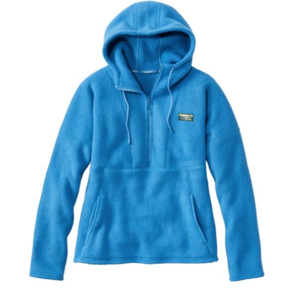 L.L. Bean Women's Katahdin Fleece Half-Zip Hoodie in Marine Blue- S - Picture 1 of 5